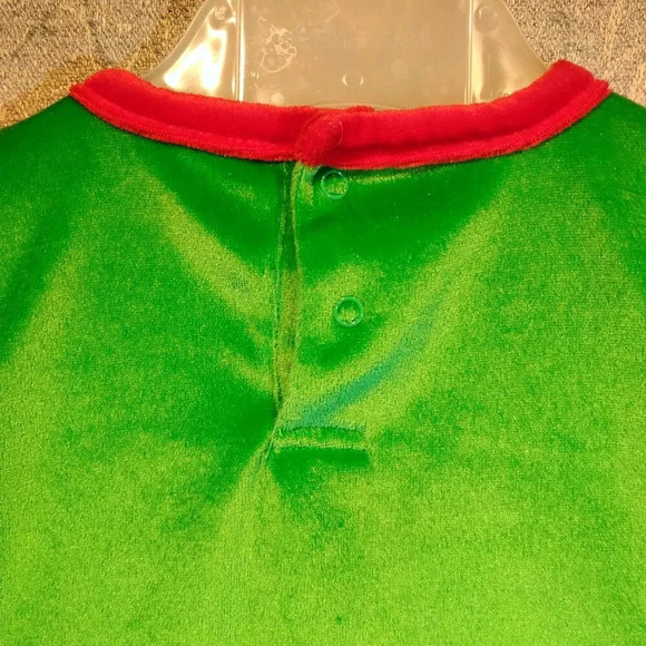 George Infant Green Velvet &  Red Tulle Long Sleeve Holiday Dress 12-18 Mo. - Picture 5 of 7